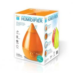 Crane 1 Gal. Drop Ultrasonic Cool Mist Humidifier for Medium to Large Rooms up to 500 sq. ft. - Orange -Air Quality Shop oranges peaches crane humidifiers ee 5301o fa 1000