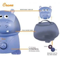 Crane 1 Gal. Adorable Ultrasonic Cool Mist Humidifier for Medium to Large Rooms up to 500 sq. ft. - Hippo 15 Crane 1 Gal. Adorable Ultrasonic Cool Mist Humidifier for Medium to Large Rooms up to 500 sq. ft. - Hippo -Air Quality Shop purples lavenders crane humidifiers ee 8245 c3 1000