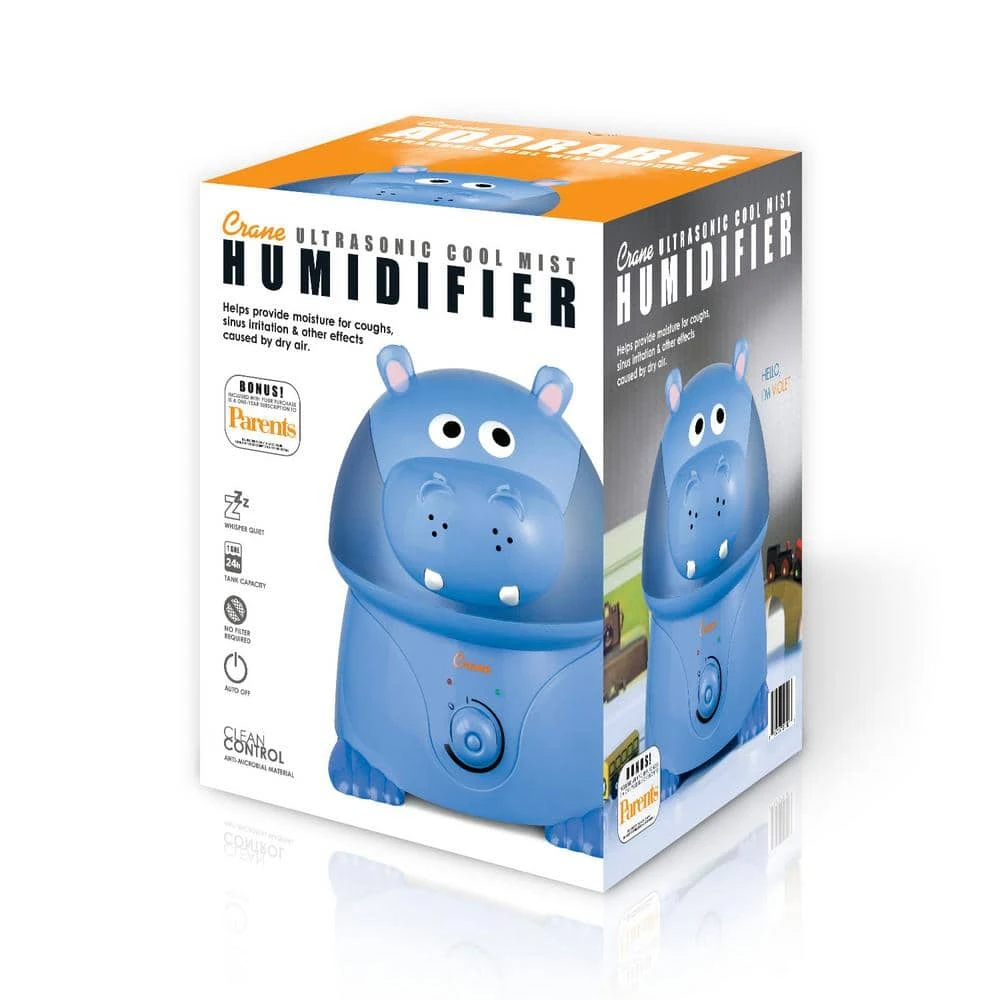 Crane 1 Gal. Adorable Ultrasonic Cool Mist Humidifier for Medium to Large Rooms up to 500 sq. ft. - Hippo 11 Crane 1 Gal. Adorable Ultrasonic Cool Mist Humidifier for Medium to Large Rooms up to 500 sq. ft. - Hippo - Image 9