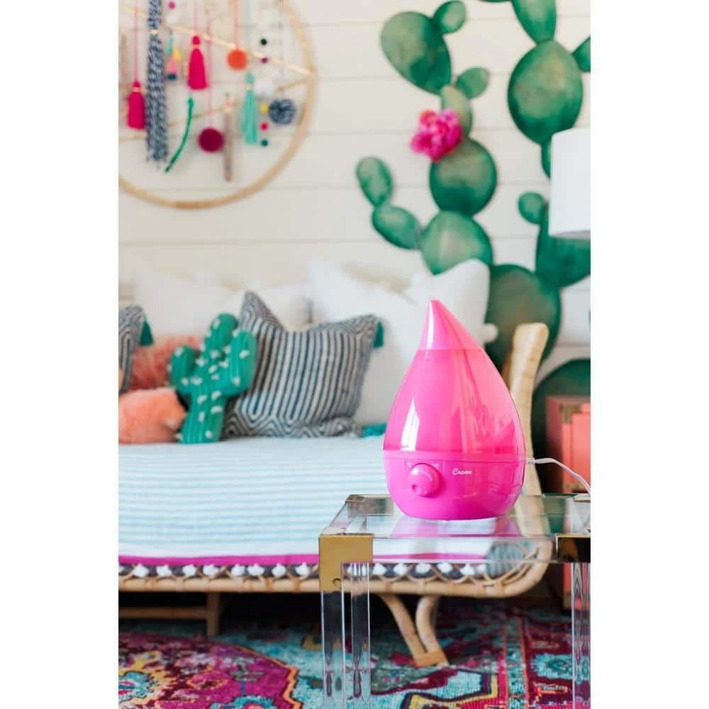 Crane 1 Gal. Drop Ultrasonic Cool Mist Humidifier for Medium to Large Rooms up to 500 sq. ft. - Pink 11 Crane 1 Gal. Drop Ultrasonic Cool Mist Humidifier for Medium to Large Rooms up to 500 sq. ft. - Pink - Image 9