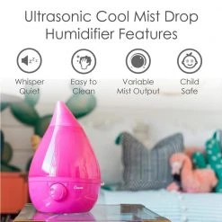 Crane 1 Gal. Drop Ultrasonic Cool Mist Humidifier for Medium to Large Rooms up to 500 sq. ft. - Pink 14 Crane 1 Gal. Drop Ultrasonic Cool Mist Humidifier for Medium to Large Rooms up to 500 sq. ft. - Pink -Air Quality Shop reds pinks crane humidifiers ee 5301p c3 1000