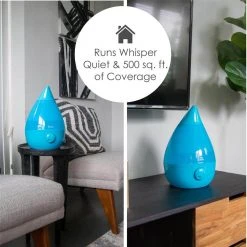 Crane 1 Gal. Drop Ultrasonic Cool Mist Humidifier for Medium to Large Rooms up to 500 sq. ft. - Aqua -Air Quality Shop turquoises aquas crane humidifiers ee 5301b 44 1000