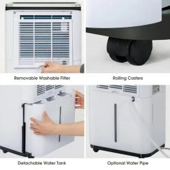 Unbranded 50-Pint 4800 Sq.Ft. Dehumidifier for large space, High Humidity Capacity, With 6.5L Water tank and Continuous Drain Hose -Air Quality Shop turquoises aquas dehumidifiers eh0ra22082904 4f 1000