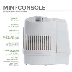AIRCARE 2.5 Gal. Evaporative Humidifier for 2,600 sq. ft. -Air Quality Shop white aircare humidifiers ma0800 1f 1000