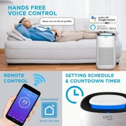 One Smart Consumer Electronics Gear Athena Smart Air Purifier with Voice Control HEPA Filter Included. Compatible with Google Assistant and Alexa with App 18 One Smart Consumer Electronics Gear Athena Smart Air Purifier with Voice Control HEPA Filter Included. Compatible with Google Assistant and Alexa with App -Air Quality Shop whites air purifiers osap01 44 1000