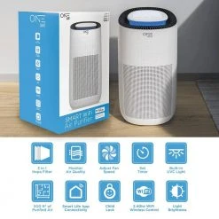 One Smart Consumer Electronics Gear Athena Smart Air Purifier with Voice Control HEPA Filter Included. Compatible with Google Assistant and Alexa with App 12 One Smart Consumer Electronics Gear Athena Smart Air Purifier with Voice Control HEPA Filter Included. Compatible with Google Assistant and Alexa with App -Air Quality Shop whites air purifiers osap01 e1 1000
