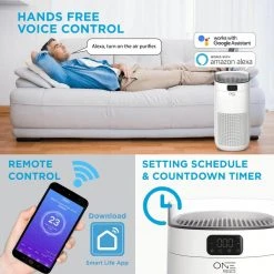 One Smart Consumer Electronics Gear Neo Smart Air Purifier with Voice Control HEPA Filter Included. Compatible with Google Assistant and Alexa with App -Air Quality Shop whites air purifiers osap02 44 1000
