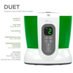 AIRCARE ESSENTIALS DUET 1.2 Gal. Ultrasonic Humidifier for 700 sq. ft. -Air Quality Shop whites aircare essentials humidifiers du519dwht ec 1d 1000