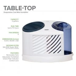 AIRCARE 2 Gal. Evaporative Humidifier for 1,000 sq. ft. -Air Quality Shop whites aircare humidifiers 7d6 100 d4 1000