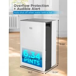 BLACK+DECKER 22-Pint Portable Dehumidifier With Bucket 12 BLACK+DECKER 22-Pint Portable Dehumidifier With Bucket -Air Quality Shop whites black decker dehumidifiers bd22mwsa 1f 1000
