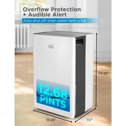 BLACK+DECKER 50-Pint Portable Dehumidifier With Bucket and Built-in Pump 12 BLACK+DECKER 50-Pint Portable Dehumidifier With Bucket and Built-in Pump -Air Quality Shop whites black decker dehumidifiers bd50pmwsa 1f 1000