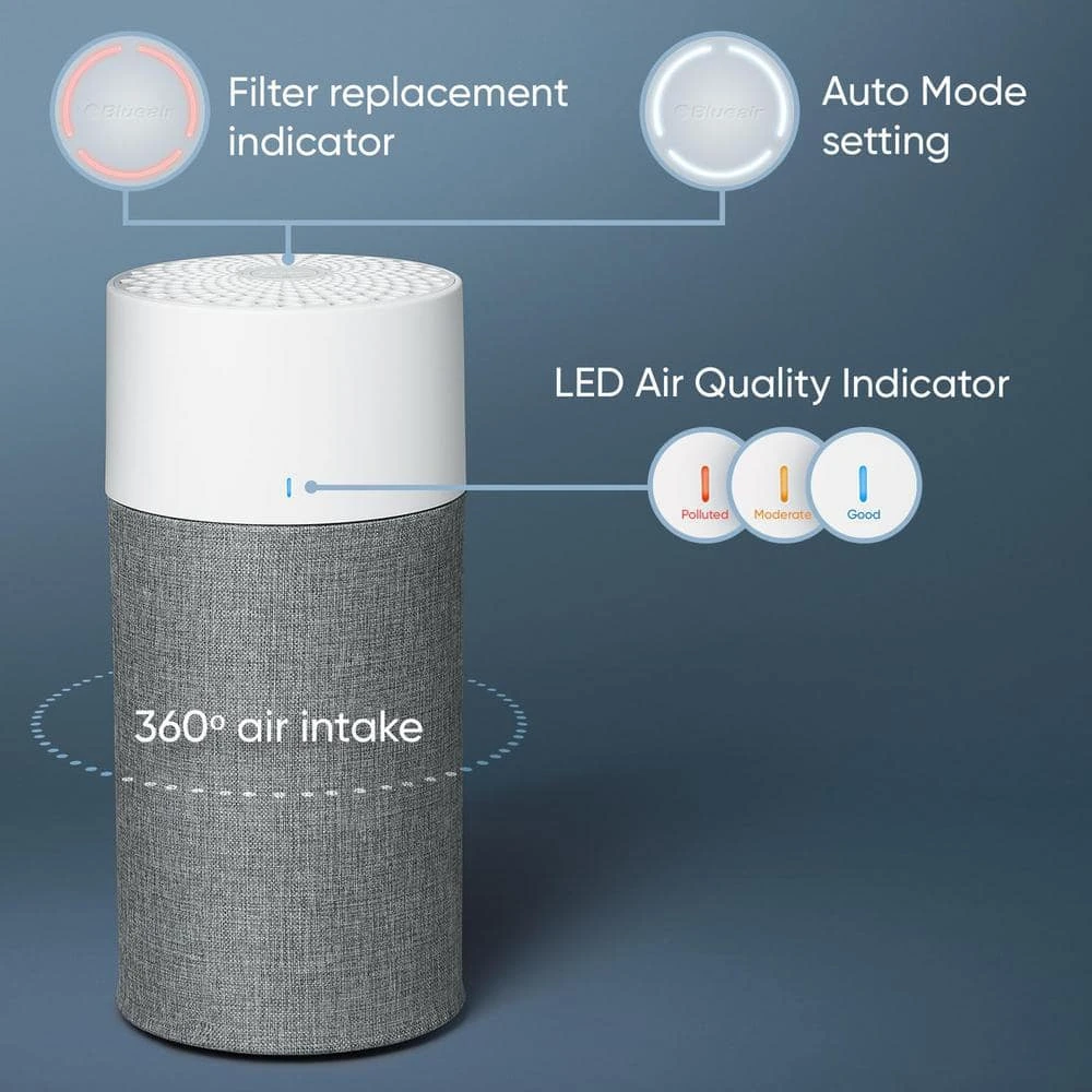 Blueair BluePure 190 sq. ft. Auto HEPASilent Air Purifier in Gray 4 Blueair BluePure 190 sq. ft. Auto HEPASilent Air Purifier in Gray - Image 2