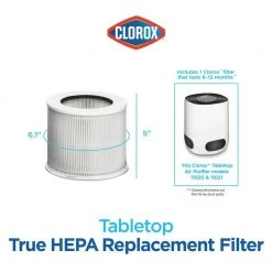 Clorox Tabletop Air Purifier True HEPA Replacement Filter 15 Clorox Tabletop Air Purifier True HEPA Replacement Filter -Air Quality Shop whites clorox air purifier accessories 12020 76 1000