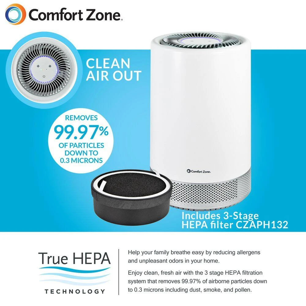 Comfort Zone Clean HEPA Air Purifier with WiFi Control 7 Comfort Zone Clean HEPA Air Purifier with WiFi Control - Image 5