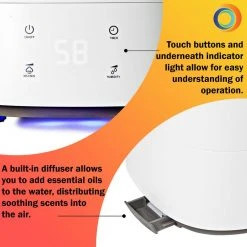 Comfort Zone 1.45 Gal. Small Room Ultrasonic Humidifier with Aroma Diffuser -Air Quality Shop whites comfort zone humidifiers czhd60 a0 1000