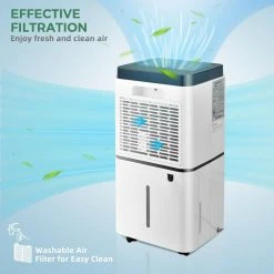 Costway 24-Pints 1500 Sq. Ft Dehumidifier For Medium To Large Room -Air Quality Shop whites costway dehumidifiers es10015us 44 1000