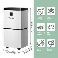 Costway 24-Pints 1500 Sq. Ft Dehumidifier For Medium To Large Room -Air Quality Shop whites costway dehumidifiers es10015us c3 1000