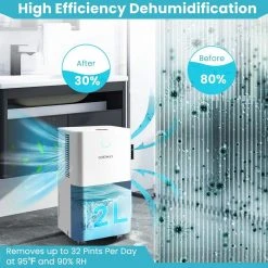 Costway 1750 sq. ft. 32-Pints Dehumidifier with Auto Defrost and 24H Timer Drain Hose -Air Quality Shop whites costway dehumidifiers es10103us wh 1f 1000