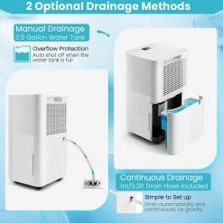 Costway 1750 sq. ft. 32-Pints Dehumidifier with Auto Defrost and 24H Timer Drain Hose -Air Quality Shop whites costway dehumidifiers es10103us wh 76 1000