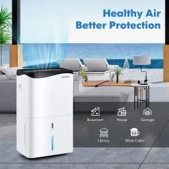 Costway 100-Pint Dehumidifier for Home & Basements w/Smart App& Alexa Control -Air Quality Shop whites costway dehumidifiers es10106us wh 1d 1000