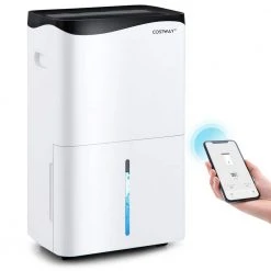 Costway 100-Pint Dehumidifier for Home & Basements w/Smart App& Alexa Control