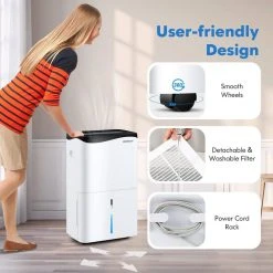 Costway 100-Pint Dehumidifier for Home & Basements w/Smart App& Alexa Control -Air Quality Shop whites costway dehumidifiers es10106us wh 76 1000