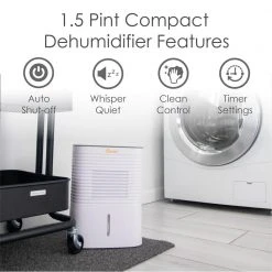Crane 4 Pint Compact Dehumidifier with 2 Settings for Small to Medium Rooms up to 300 sq.ft. 11 Crane 4 Pint Compact Dehumidifier with 2 Settings for Small to Medium Rooms up to 300 sq.ft. -Air Quality Shop whites crane dehumidifiers ee 1000 4f 1000