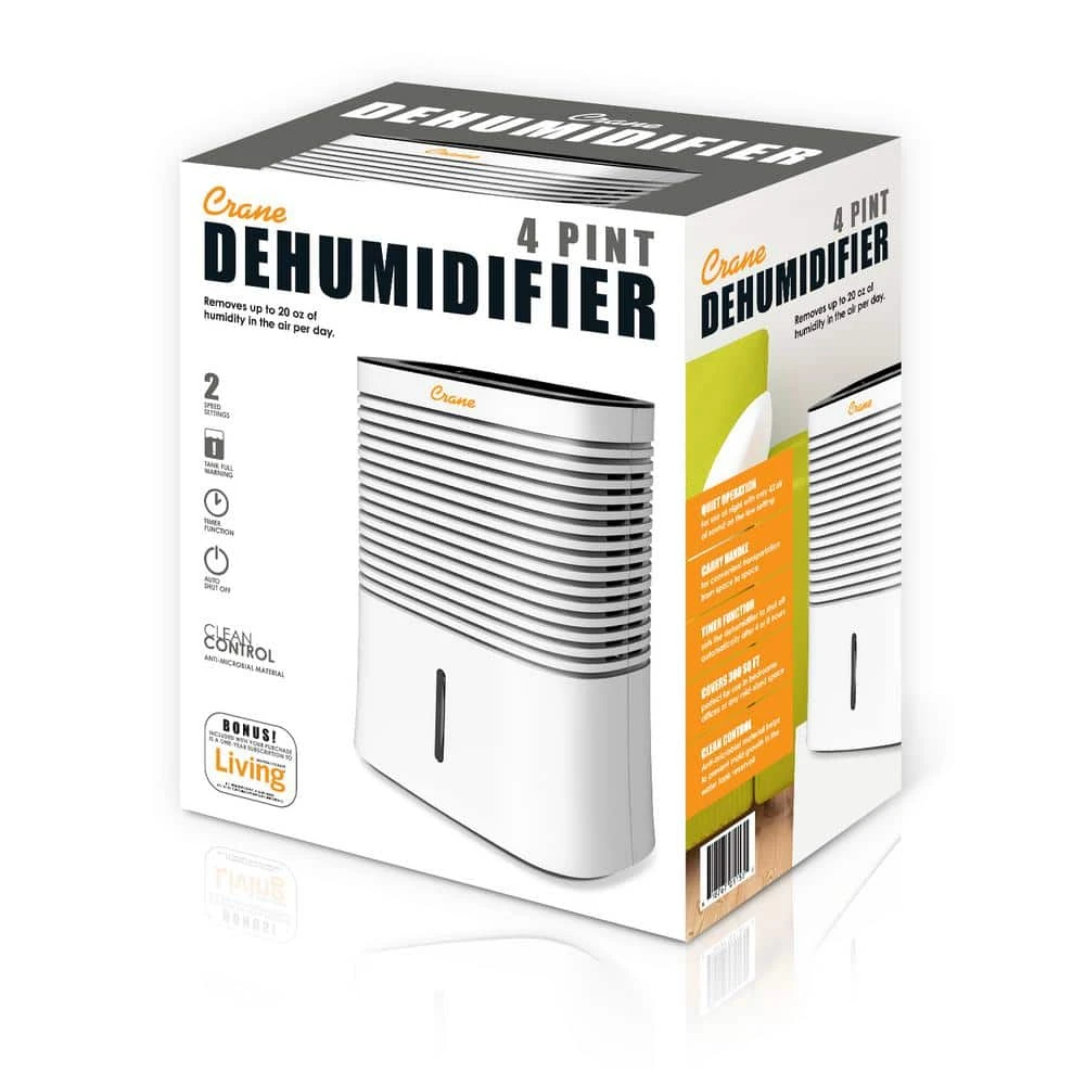 Crane 4 Pint Compact Dehumidifier with 2 Settings for Small to Medium Rooms up to 300 sq.ft. 9 Crane 4 Pint Compact Dehumidifier with 2 Settings for Small to Medium Rooms up to 300 sq.ft. - Image 7