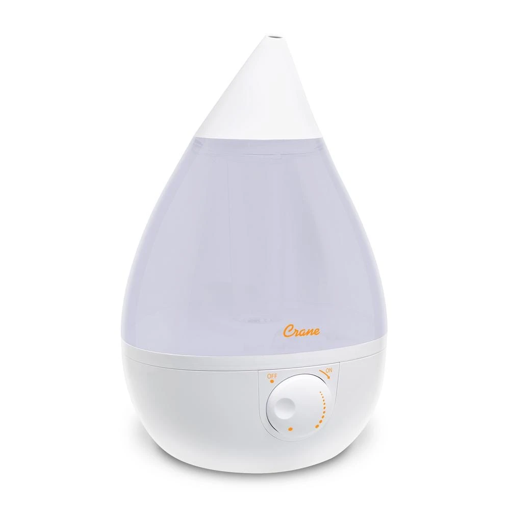 Crane 1 Gal. Drop Ultrasonic Cool Mist Humidifier for Medium to Large Rooms up to 500 sq. ft. - White 3 Crane 1 Gal. Drop Ultrasonic Cool Mist Humidifier for Medium to Large Rooms up to 500 sq. ft. - White