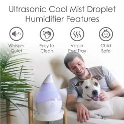 Crane 0.5 Gal. Droplet Ultrasonic Cool Mist Humidifier for Small to Medium Rooms up to 250 sq. ft. -White -Air Quality Shop whites crane humidifiers ee 5302w 4f 1000