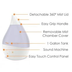 Crane 1 Gal. Top Fill Drop Cool Mist Humidifier with Sound Machine for Medium to Large Rooms up to 500 sq. ft. - White 12 Crane 1 Gal. Top Fill Drop Cool Mist Humidifier with Sound Machine for Medium to Large Rooms up to 500 sq. ft. - White -Air Quality Shop whites crane humidifiers ee 5306w 4f 1000