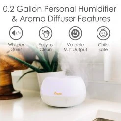 Crane 0.2 Gal. 2-in-1 Ultrasonic Cool Mist Humidifer & Aroma Diffuser for Small Rooms up to 160 sq. ft. -Air Quality Shop whites crane humidifiers ee 5951ad 4f 1000