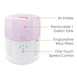 Crane 1 Gal. Evaporative Cool Mist Humidifier with 3 Speeds for Medium to Large Rooms up to 500 sq. ft. -Air Quality Shop whites crane humidifiers ee 7002 c3 1000