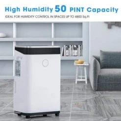 Cadeninc High Humidity 50-Pint Capacity Dehumidifier with 6.5 l Water Tank and Continuous Drain Hose, Auto Defrost, Quiet -Air Quality Shop whites dehumidifiers eh lqex 5aak 44 1000