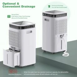 Waykar 34-Pint Capacity Residential Dehumidifier With Water Tank And Four Outlets For 1,750 Square Feet Of Home Or Office Space -Air Quality Shop whites dehumidifiers hdcx pd09b 4f 1000