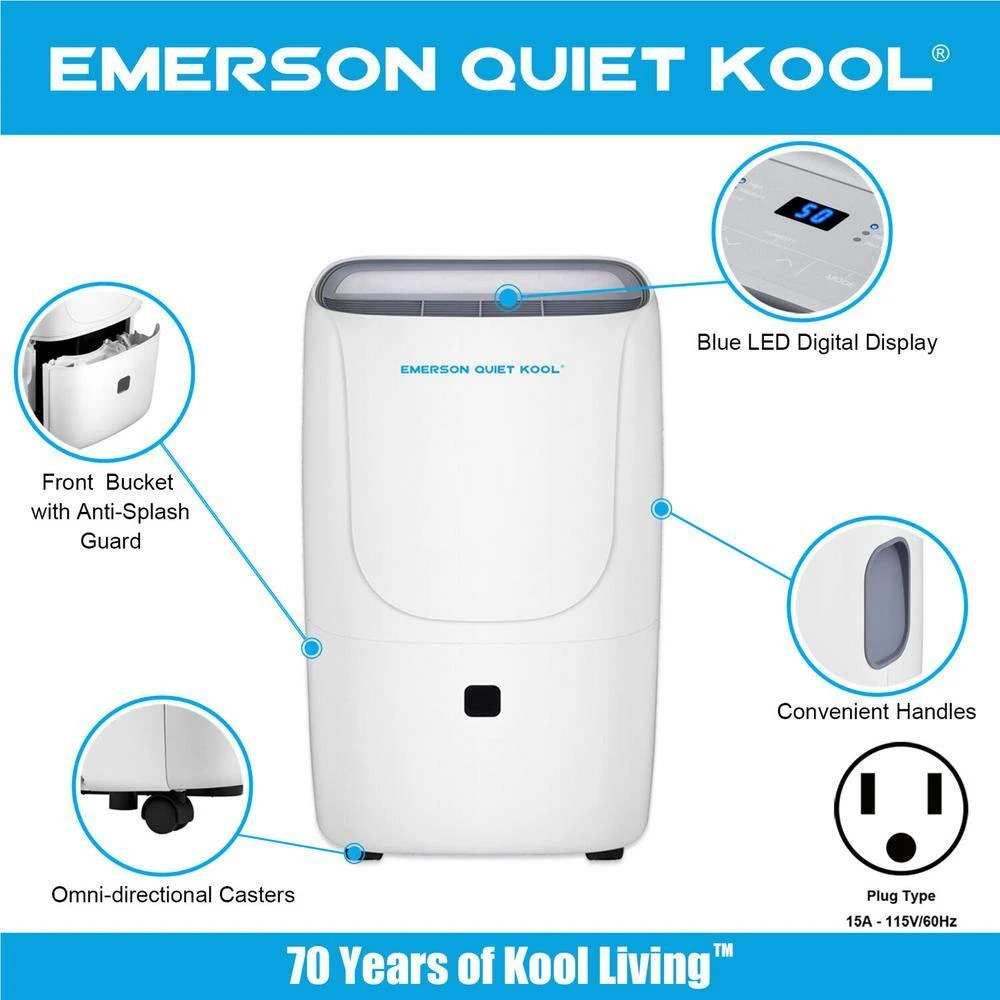 Emerson Quiet Kool 20-Pint Smart Dehumidifier 7 Emerson Quiet Kool 20-Pint Smart Dehumidifier - Image 5