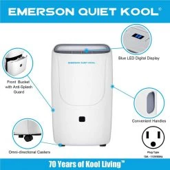 Emerson Quiet Kool 30-Pint Smart Dehumidifier 17 Emerson Quiet Kool 30-Pint Smart Dehumidifier -Air Quality Shop whites emerson quiet kool dehumidifiers ead30se1t 1d 1000