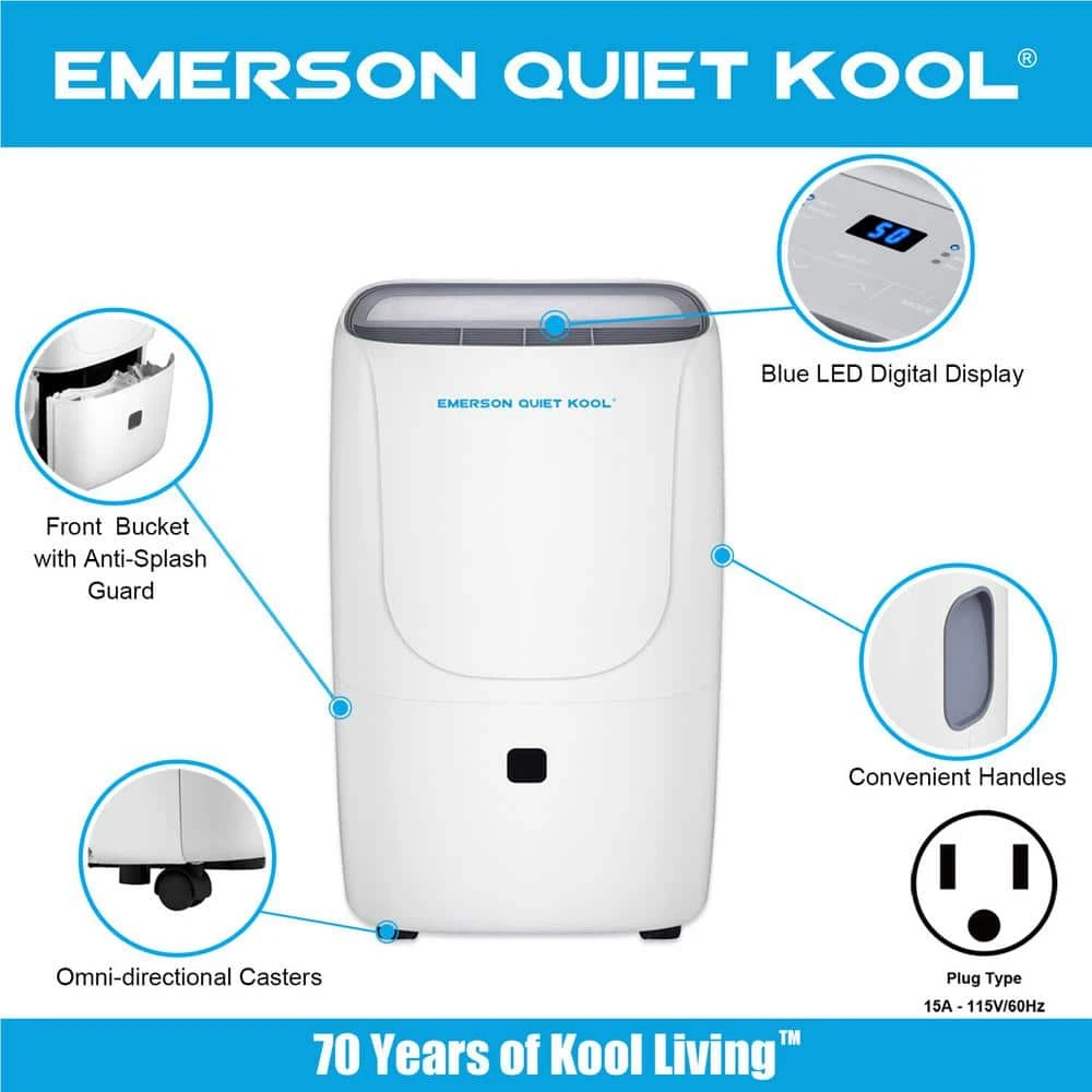 Emerson Quiet Kool 40-Pint Dehumidifier 6 Emerson Quiet Kool 40-Pint Dehumidifier - Image 4