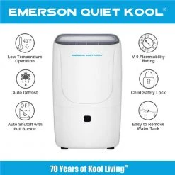 Emerson Quiet Kool 40-Pint Dehumidifier 14 Emerson Quiet Kool 40-Pint Dehumidifier -Air Quality Shop whites emerson quiet kool dehumidifiers ead40e1t e1 1000