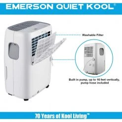 Emerson Quiet Kool 40-Pint Dehumidifier with Built-In Vertical Pump -Air Quality Shop whites emerson quiet kool dehumidifiers ead40ep1t 76 1000