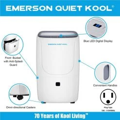 Emerson Quiet Kool 40-Pint Dehumidifier with Built-In Vertical Pump -Air Quality Shop whites emerson quiet kool dehumidifiers ead40ep1t a0 1000