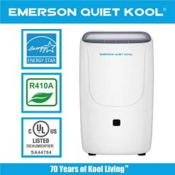Emerson Quiet Kool 40-Pint Smart Dehumidifier 19 Emerson Quiet Kool 40-Pint Smart Dehumidifier -Air Quality Shop whites emerson quiet kool dehumidifiers ead40se1t 77 1000