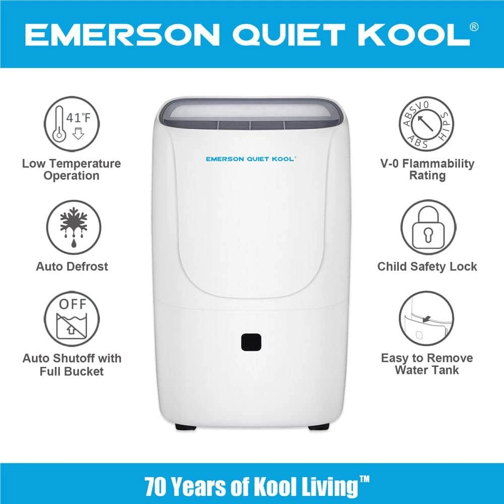 Emerson Quiet Kool 40-Pint Smart Dehumidifier 4 Emerson Quiet Kool 40-Pint Smart Dehumidifier - Image 2