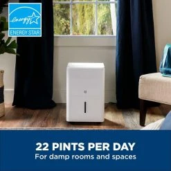 GE 22 pt. Dehumidifier with Smart Dry for Bedroom, Basement or Damp Rooms up to 1500 sq. ft. in White, ENERGY STAR -Air Quality Shop whites ge dehumidifiers adhl22la e1 1000