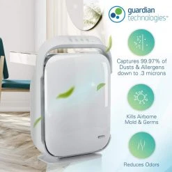 GermGuardian Hi-Performance Ultra Quiet Air Purifier with HEPA Filter for Large Rooms up to 335 sq.ft. -Air Quality Shop whites germguardian air purifiers ac9200wca 44 1000