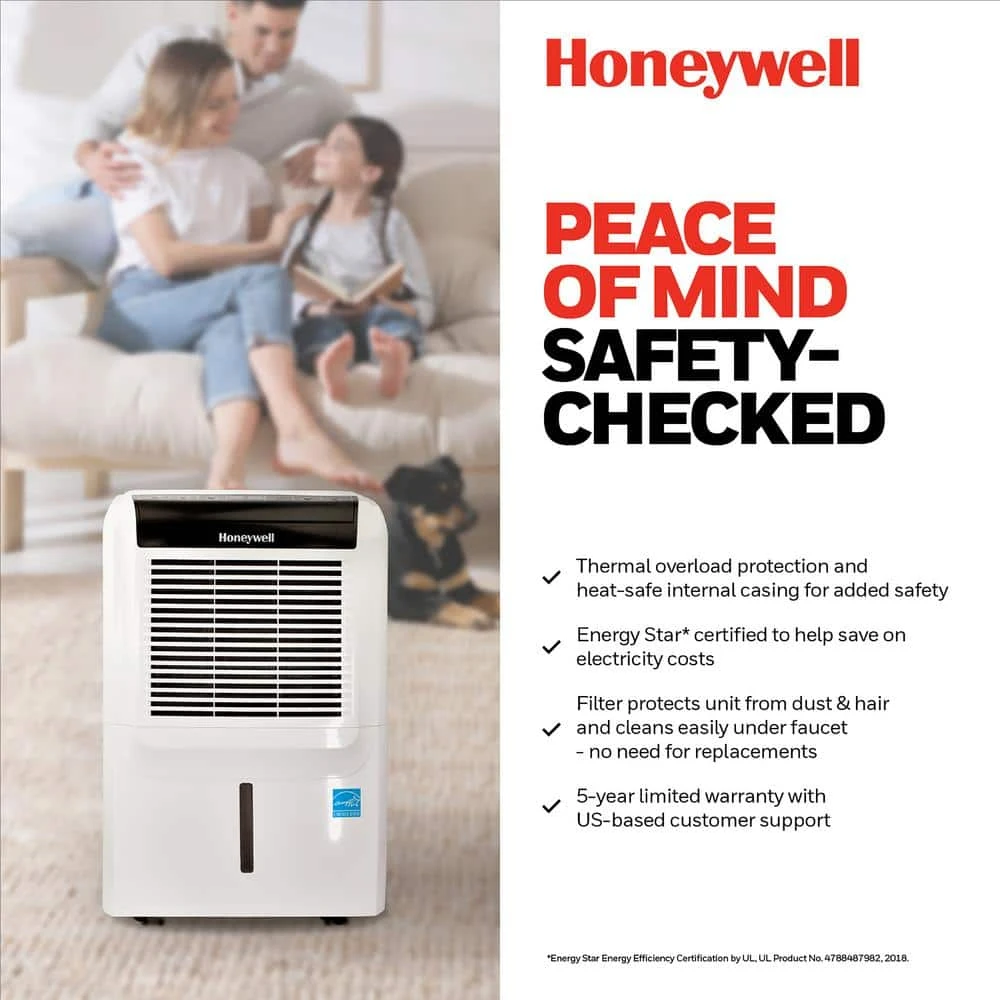 Honeywell 50 Pint Energy Star Dehumidifier with Anti-Spill Design, Fan and 5 Year Warranty 8 Honeywell 50 Pint Energy Star Dehumidifier with Anti-Spill Design, Fan and 5 Year Warranty - Image 6