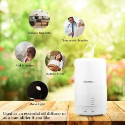 Tatahance Mini Cool Mist Humidifier with 7 Color LED Lights 4 Timer Settings and Ultrasonic Aroma Essential Oil Diffuser -Air Quality Shop whites humidifiers d0102hahxu7 f 76 1000