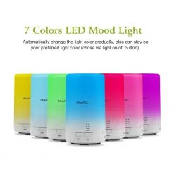Tatahance Mini Cool Mist Humidifier with 7 Color LED Lights 4 Timer Settings and Ultrasonic Aroma Essential Oil Diffuser -Air Quality Shop whites humidifiers d0102hahxu7 f d4 1000