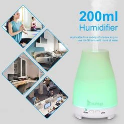 Tatahance 200ml Mini Cool Mist Humidifier with White Remote Control Colorful Light (2-Pieces) -Air Quality Shop whites humidifiers d0102heb49w f fa 1000