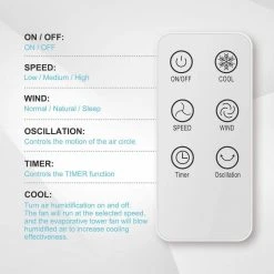 Tidoin White 12-Speed and 3-Model Standing Tower Humidifier with Timing Closure, Remote Control and LED Display 12 Tidoin White 12-Speed and 3-Model Standing Tower Humidifier with Timing Closure, Remote Control and LED Display -Air Quality Shop whites humidifiers dhs ydw11 939 1f 1000